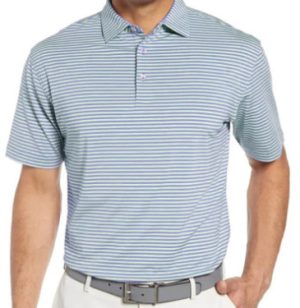 Polos | Albatross Stripe Cotton Blend Piqué Polo Brook Blue –  Mens Mens Brook Blue