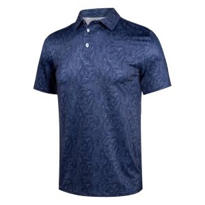 Polos | Carrow Botanical Performance Jersey Polo Astral Blue –  Mens Mens Astral Blue