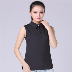 Polos & Shirts | Sleeveless Banded Button Polo Black –  Womens Polos & Shirts Black