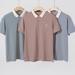 Polos & Shirts | Vista Stripe Sport Mesh Short Sleeve Button Polo Camel/Ivory –  Womens Polos & Shirts Camel/Ivory